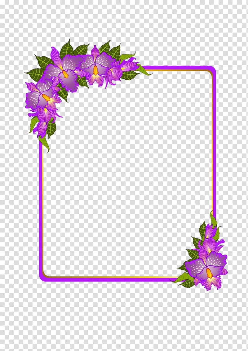 Flower , Purple floral border transparent background PNG clipart