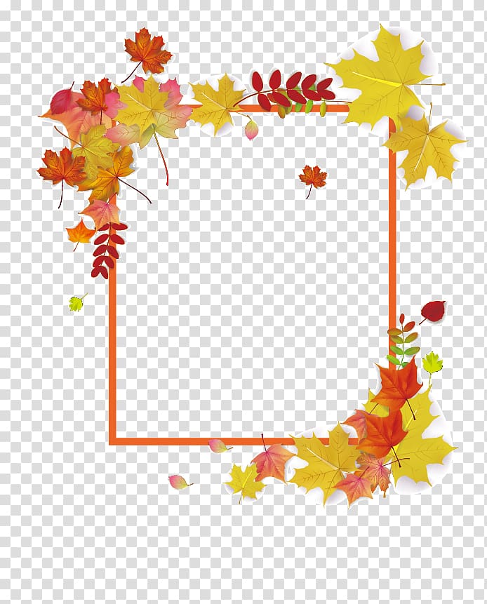 red and yellow maple leaf border, Maple leaf frame, Maple Leaf Frame color transparent background PNG clipart