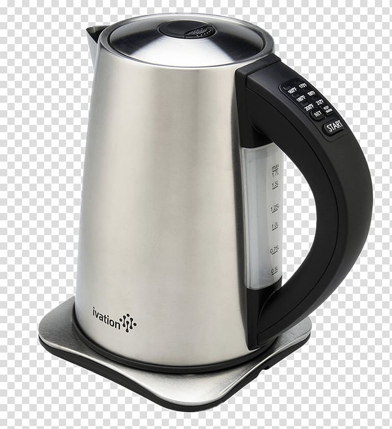 black and silver Ivation electric kettle, Ivation Water Boiler transparent background PNG clipart