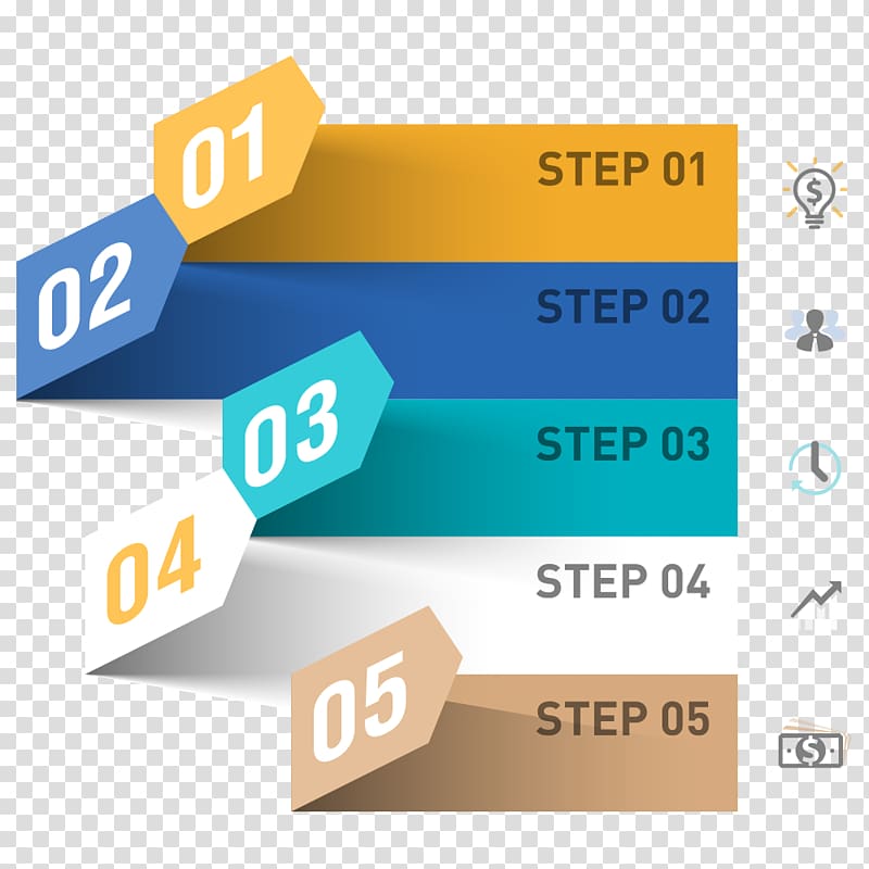 step 5 illustration, Infographic Business process , PPT element transparent background PNG clipart