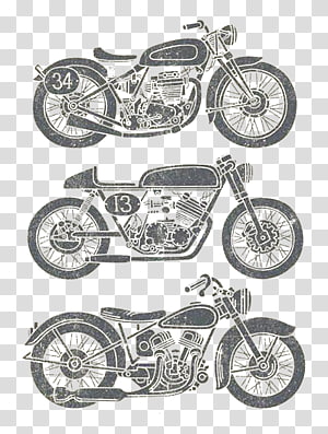 vintage motorcycle clipart black and white free