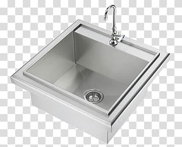 stainless steel wash sink with faucet, Contemporary Sink transparent background PNG clipart