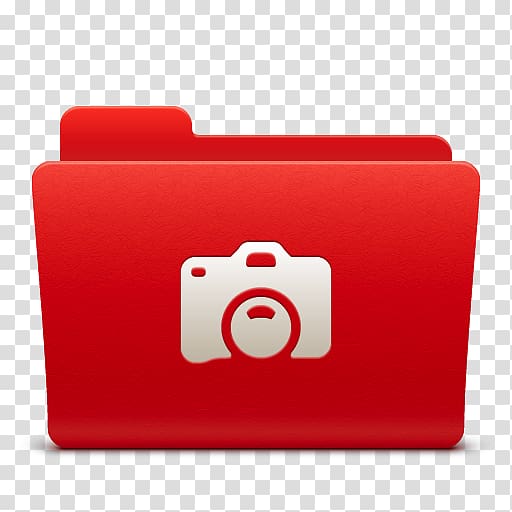 red camera folder icon , red rectangle font, Folder transparent background PNG clipart