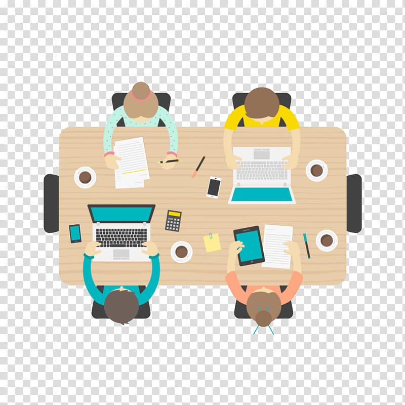 four people on table illustration, Classroom Learning Educational technology, business meeting transparent background PNG clipart