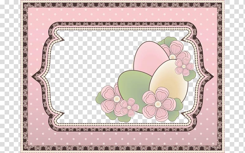 Illustration, Flowers decorate the border of Easter transparent background PNG clipart