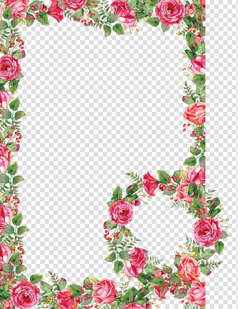 red roses border , Rosa multiflora Floral design Flower, Rose Garland transparent background PNG clipart