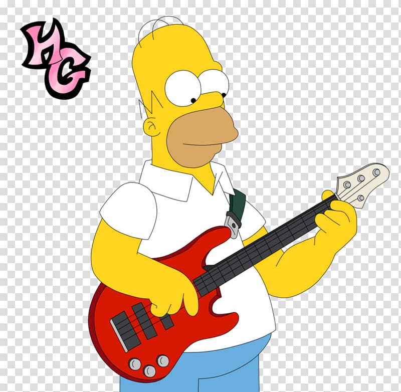 Homer Simpson Lisa Simpson Bart Simpson Bass guitar, the simpsons movie transparent background PNG clipart