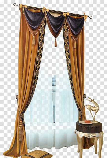 Curtain Window treatment Furniture Window valance, Brown Curtains transparent background PNG clipart