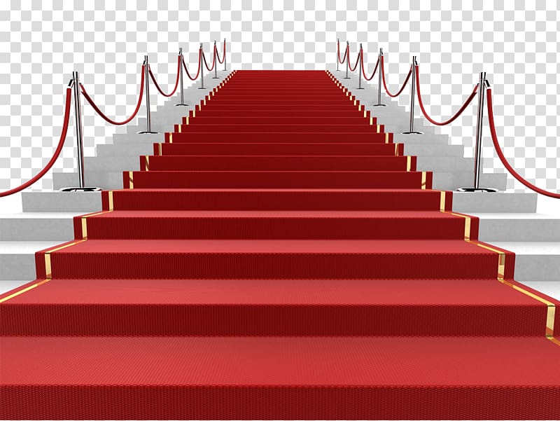 Red carpet Stairs illustration, Carpet festival transparent background PNG clipart