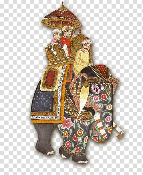 illustration of men riding elephant, Rajasthan Mughal Empire Miniature Elephant Mughal painting, hindu wedding transparent background PNG clipart