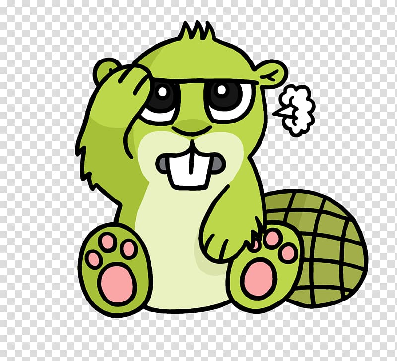 green beaver , Exhausted Adsy transparent background PNG clipart