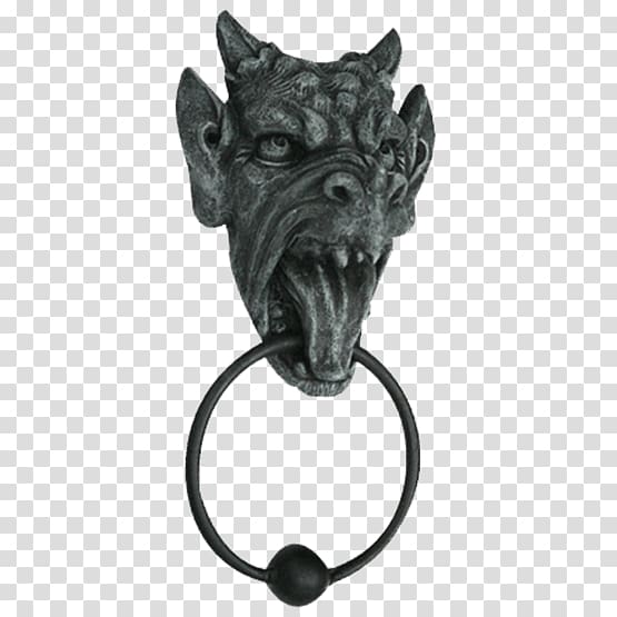 Gargoyle Door Knockers Gothic architecture Statue, door transparent background PNG clipart