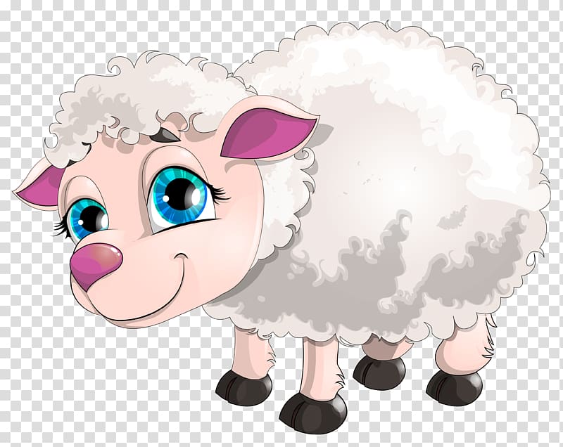 sheep illustration, Sheep Goat , Cute White Lamb transparent background PNG clipart