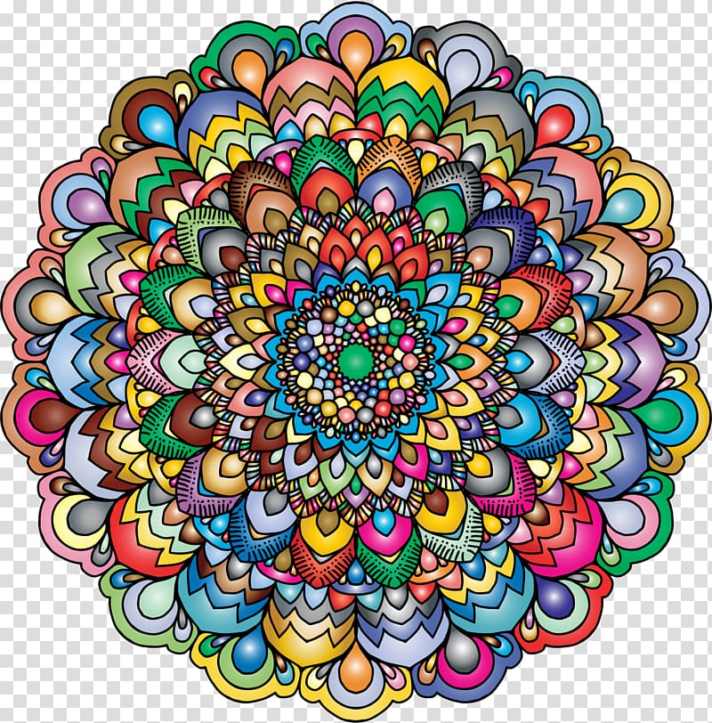 multi-colored art illustration, Visual arts , Mandalas transparent background PNG clipart