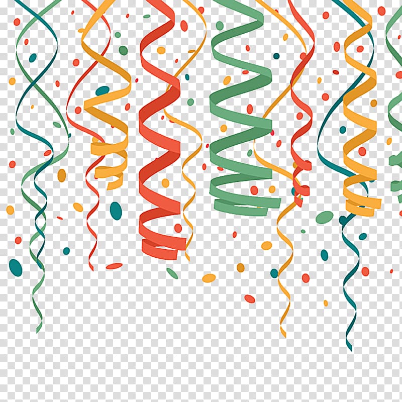 Serpentine streamer Confetti, Promotions ribbon transparent background PNG clipart