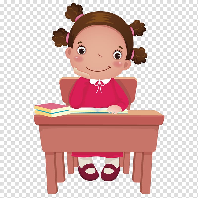 Student Classroom Thinking Girl Transparent Background Png