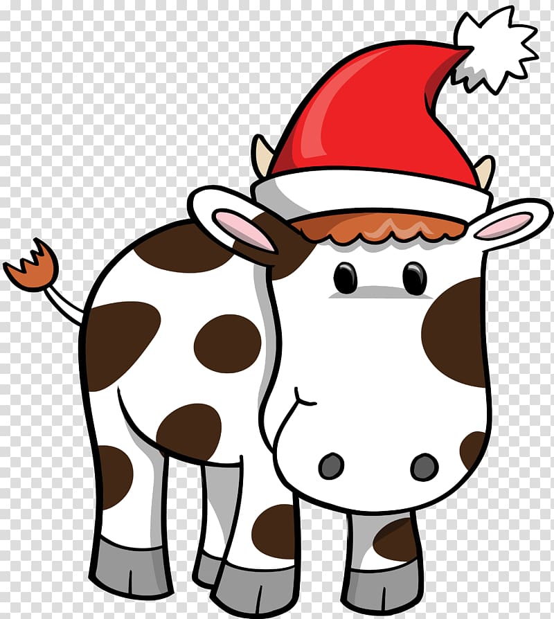 Cattle Santa Claus Christmas Zazzle , cow transparent background PNG clipart
