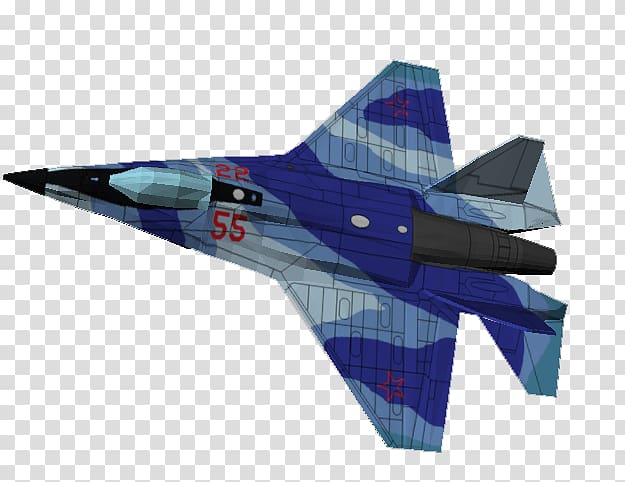 Fighter aircraft Mikoyan LMFS Stealth aircraft, aircraft transparent background PNG clipart