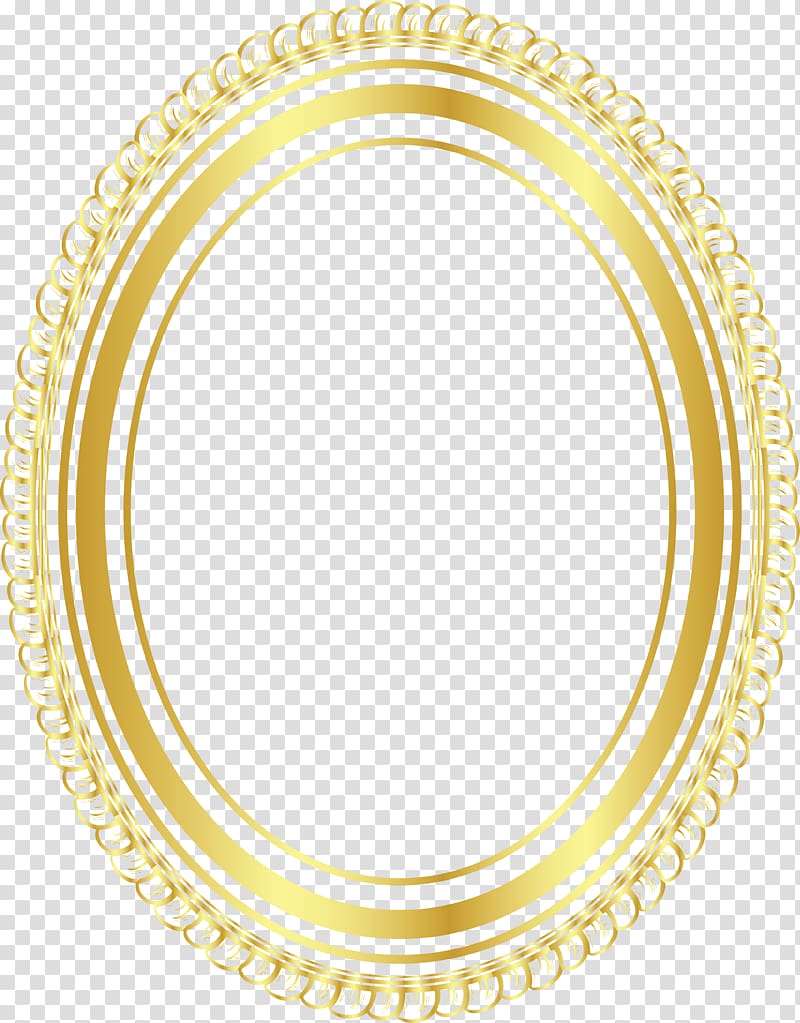 oval yellow frame illustration, frame Gold, Gold frame transparent background PNG clipart