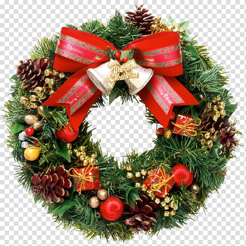 Christmas decoration Wreath Holiday , flower garland transparent background PNG clipart