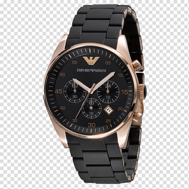 Emporio Armani Sportivo AR5905 Chronograph Watch Strap, watch transparent background PNG clipart