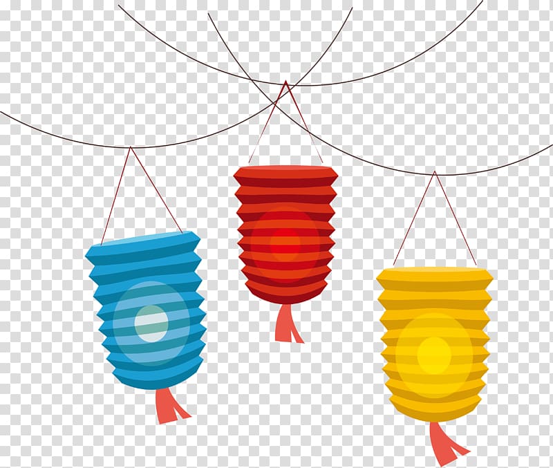 teal, red, and yellow paper lantern, Lantern Mid-Autumn Festival , Handmade Mid Autumn Lantern transparent background PNG clipart