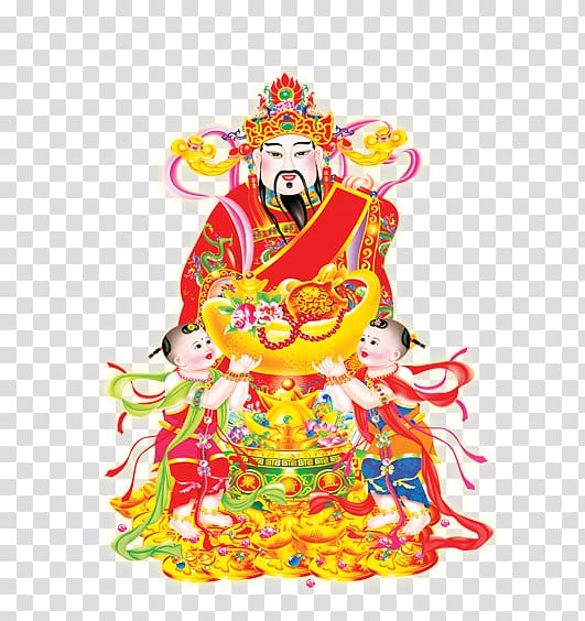 Caishen Chinese New Year Deity Chinese folk religion Chinese gods and immortals, God of wealth transparent background PNG clipart
