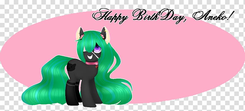 Horse Green Character , happy B.day transparent background PNG clipart