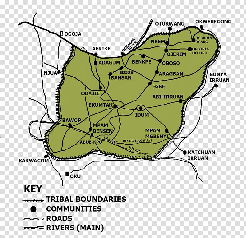 Ogoja Obudu Bekwarra Map local government area of Nigeria, map transparent background PNG clipart