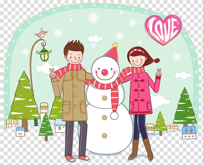 Snowman Illustration, Happy snowman transparent background PNG clipart