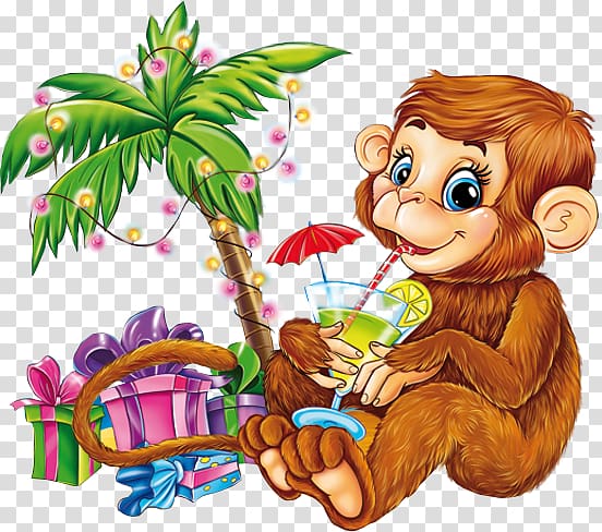 Monkey Ape Animal, Hand-painted monkey creative gift transparent background PNG clipart