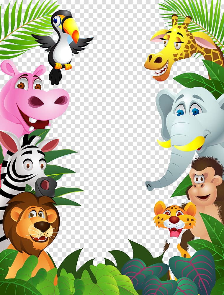 cute animal collection transparent background PNG clipart
