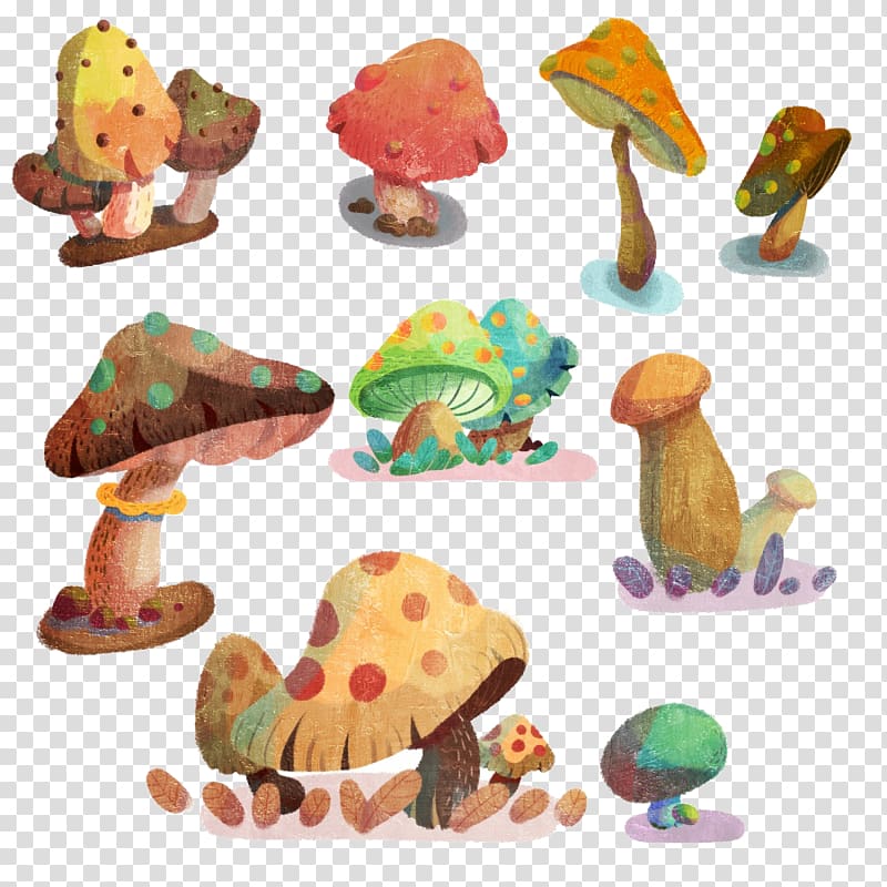Cartoon Illustration, Mushroom Forest transparent background PNG clipart