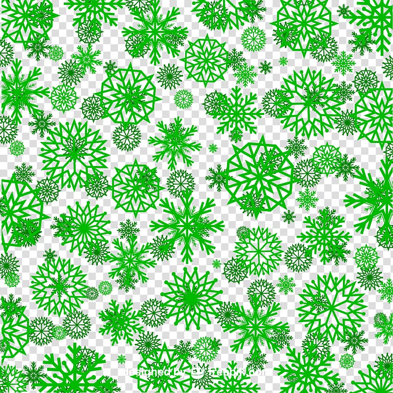 Green Snowflake Pattern, Green snowflake pattern seamless background material transparent background PNG clipart