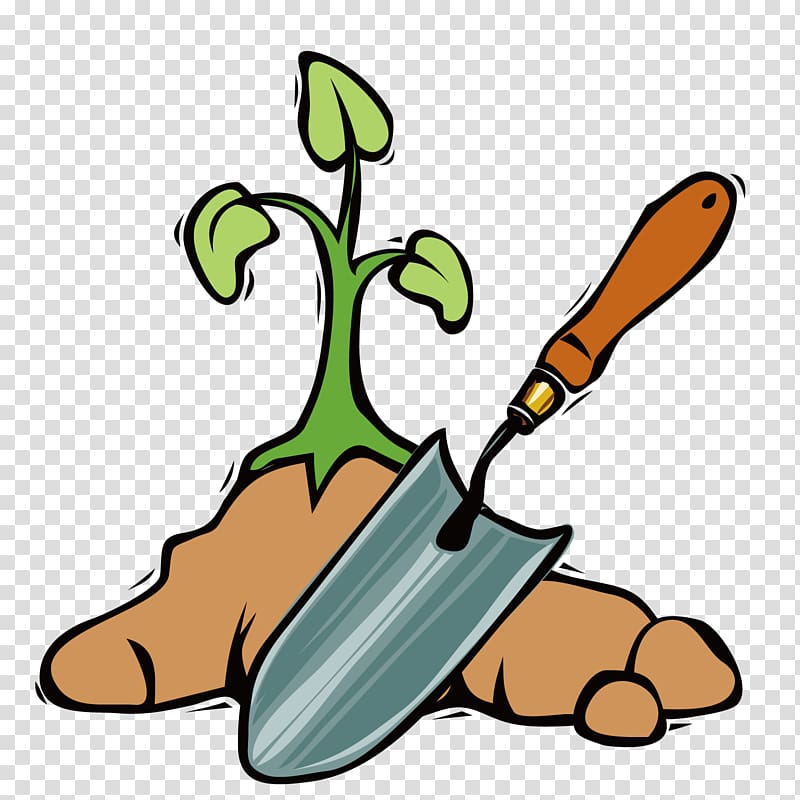 Garden tool Shovel Spade , Hand-painted shovel gardener transparent background PNG clipart