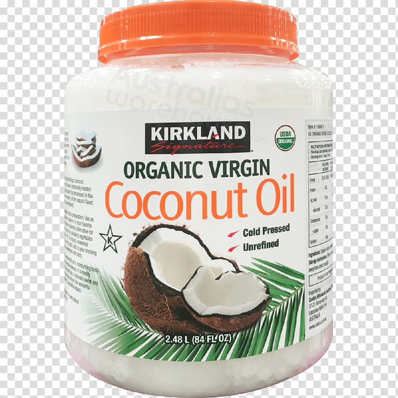 Kirkland Organic food Coconut oil, natural coconut oil transparent background PNG clipart