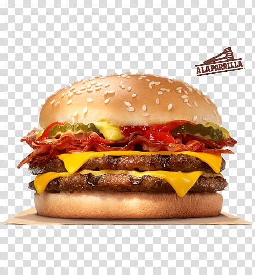 Whopper Cheeseburger Hamburger Bacon, egg and cheese sandwich, bacon transparent background PNG clipart