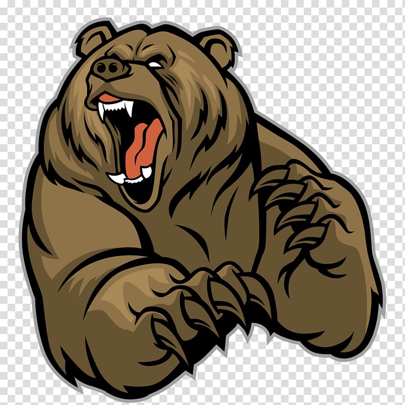 brown bear art, Polar bear Brown bear Grizzly bear, Angry animals transparent background PNG clipart