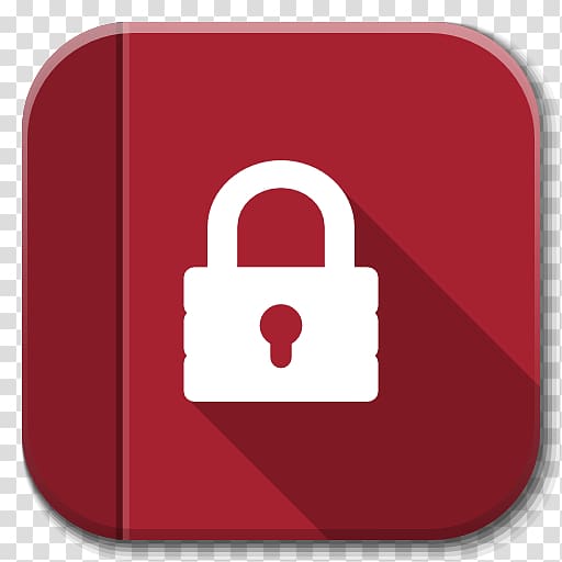 red lock application, padlock red, Apps Almanah transparent background PNG clipart