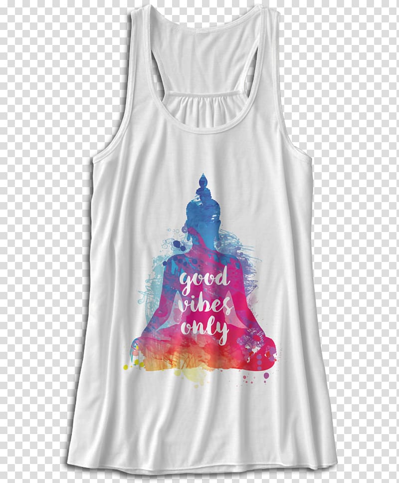 T-shirt Sleeveless shirt Top, good vibes only transparent background PNG clipart