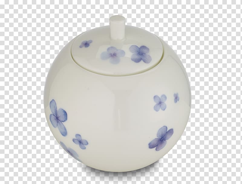 Ceramic Blue and white pottery Tableware, scattered petals transparent background PNG clipart