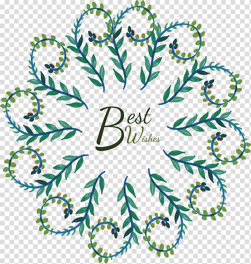 WA: The Essence of Japanese Design Icon, Small fresh hand-painted curly flower rattan border transparent background PNG clipart