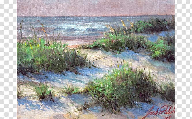 Salt marsh American beachgrass Watercolor painting Art, seaside scenery transparent background PNG clipart