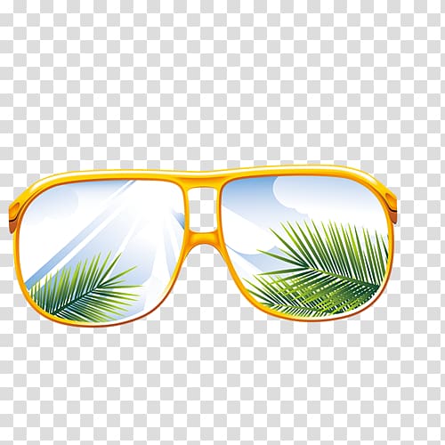 gold and white sunglasses illustration, Sunglasses Eye, glasses transparent background PNG clipart