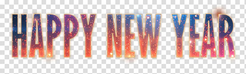 Happy New Year text, Happy New Year Fireworks Text transparent background PNG clipart