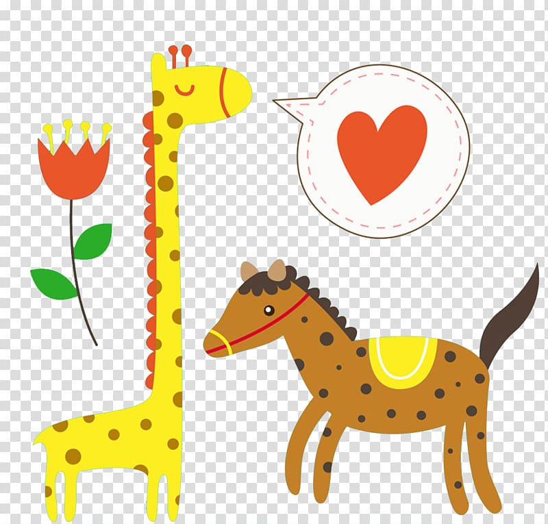 Spotted Saddle Horse American Paint Horse Northern giraffe Okapi Zebra, Cartoon Giraffe and spotted horse transparent background PNG clipart
