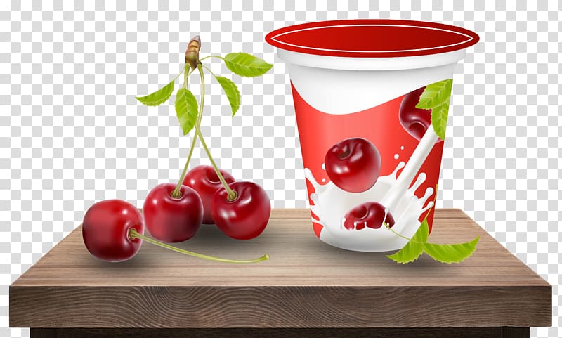 Frozen yogurt , Cherry milk transparent background PNG clipart