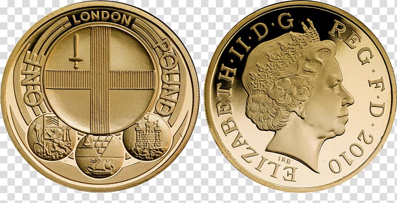 London Coin Money Silver One pound, silver coins transparent background PNG clipart