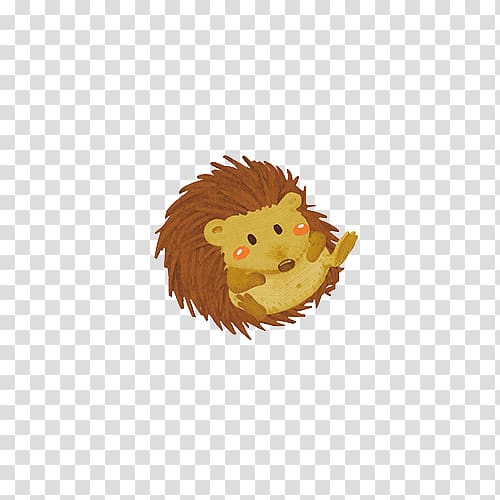 Hedgehog, Small fresh simple hand-drawn cute chubby hedgehog transparent background PNG clipart