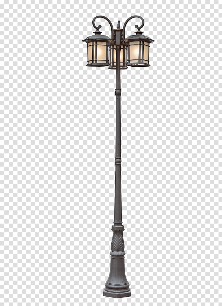 gray metal lamp post illustration, Landscape lighting Street light Lantern, street light transparent background PNG clipart